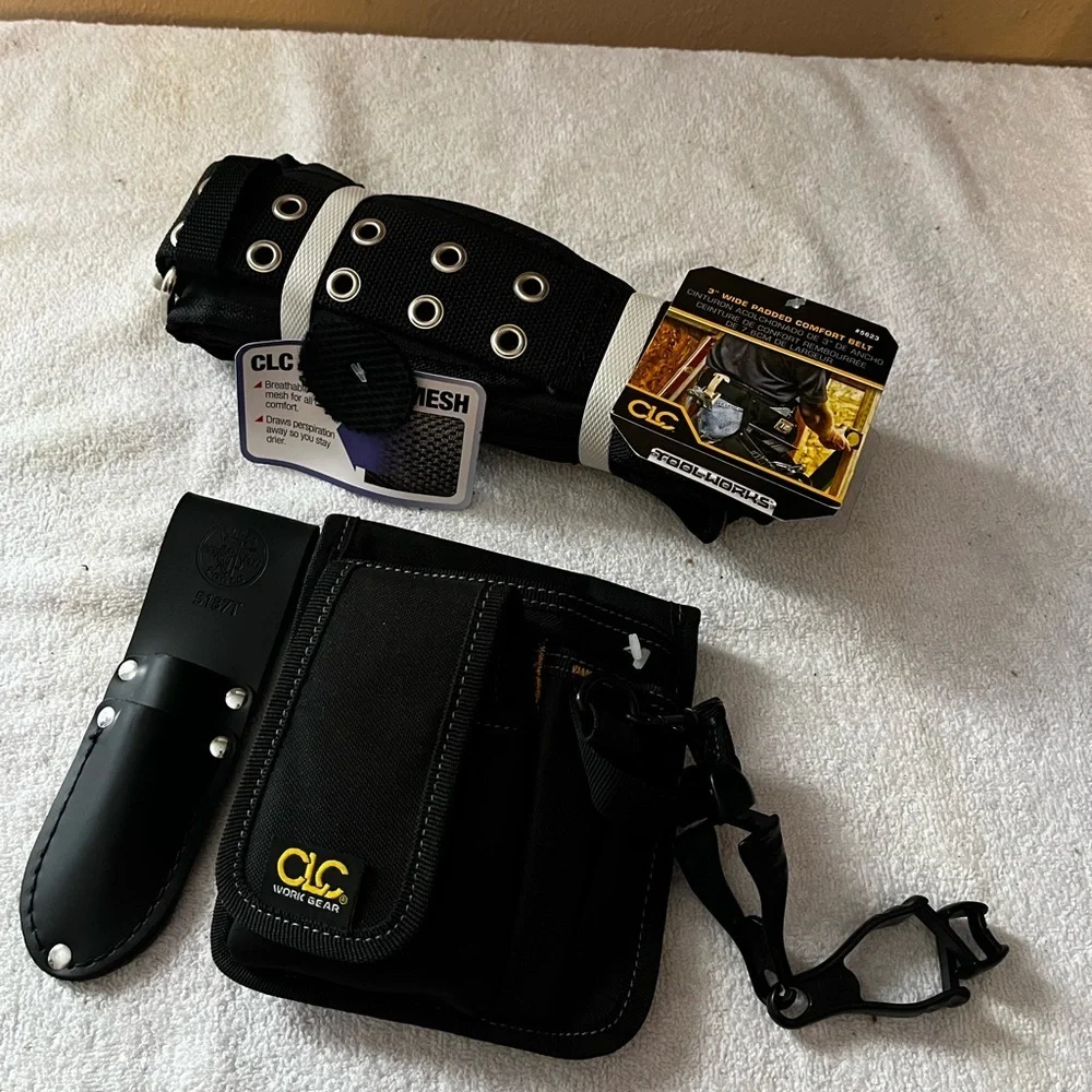 CLC Tool Works & Klein 5 Pc Belt/Pouch Set